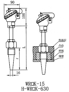 低溫低壓熱電偶 WR□K-15 